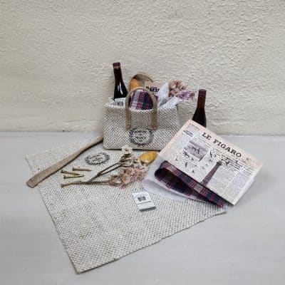 DIY Franse markttas zelfmaakpakket voor poppenhuis – 1:12