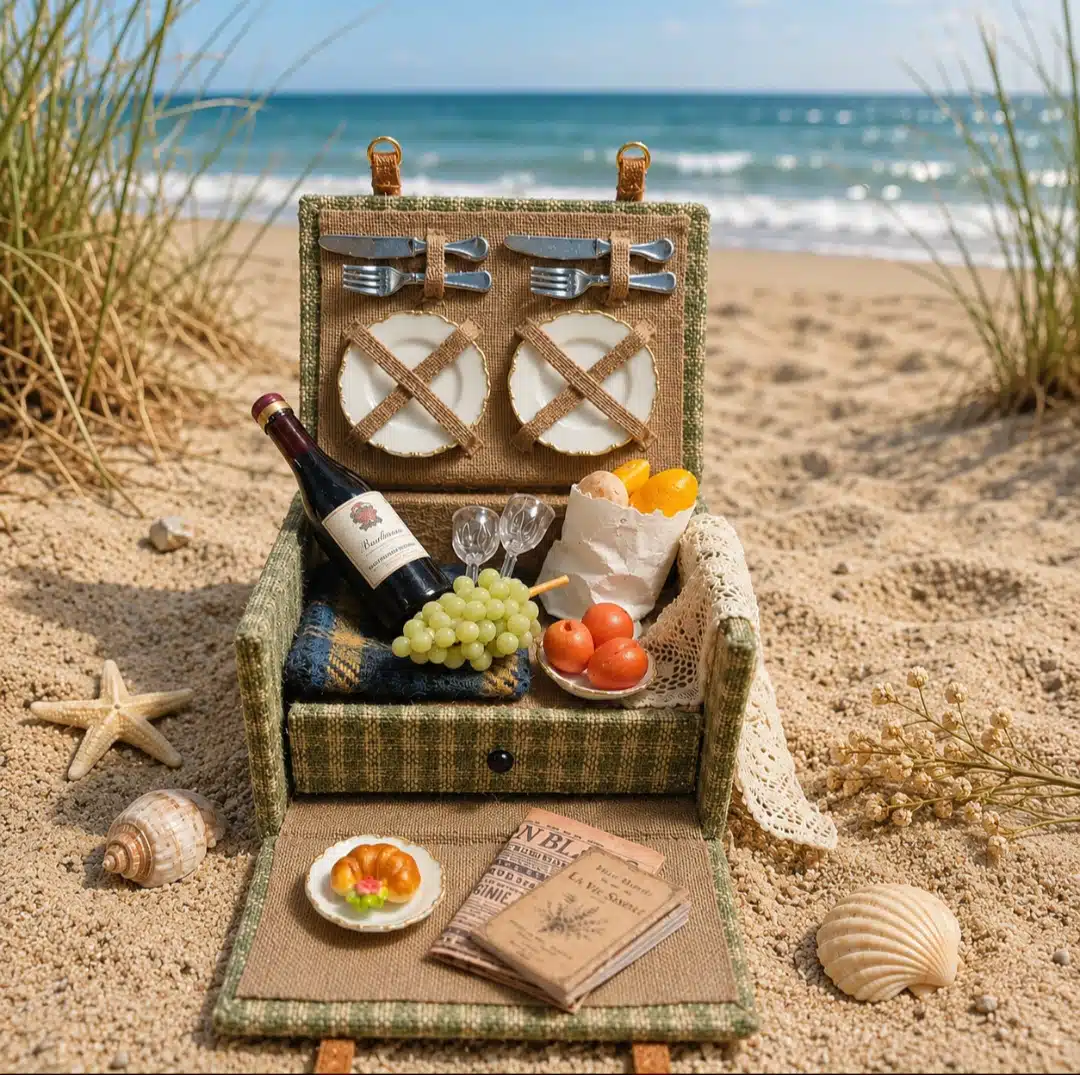 Miniatuur picknickkoffer